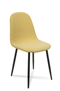 Scaun tapitat cu stofa, cu picioare metalice Timor Yellow / Black, l44xA52xH87 cm