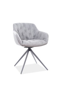 Scaun tapitat cu stofa, cu picioare metalice Tullamore Gri / Negru, l57xA44xH83 cm