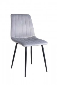 Scaun tapitat cu stofa, cu picioare metalice Tux Grey / Black, l45xA54xH88 cm