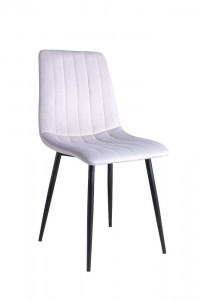 Scaun tapitat cu stofa, cu picioare metalice Tux Silver / Black, l45xA54xH88 cm