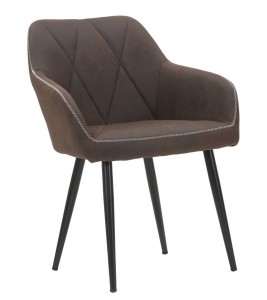 Scaun tapitat cu stofa, cu picioare metalice Underground Maro, l60xA64xH79 cm