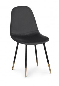 Scaun tapitat cu stofa, cu picioare metalice Viktor Graphite / Black / Gold, l44xA52xH87 cm