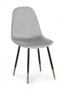 Scaun tapitat cu stofa, cu picioare metalice Viktor Light Grey / Black / Gold, l44xA52xH87 cm