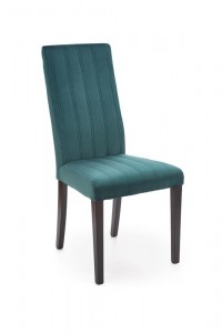 Scaun tapitat cu stofa si picioare din lemn, Dillan II Velvet Petrol / Negru, l47xA59xH99 cm