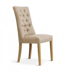 Scaun tapitat cu stofa si picioare din lemn, Lord Bej Erie 02 / Fag, l51xA62xH100 cm