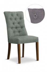 Scaun tapitat cu stofa si picioare din lemn, Lord II Velvet Gri / Nuc, l51xA62xH100 cm