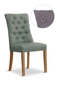 Scaun tapitat cu stofa si picioare din lemn, Lord II Velvet Gri / Stejar, l51xA62xH100 cm