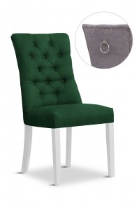 Scaun tapitat cu stofa si picioare din lemn, Lord II Velvet Verde / Alb, l51xA62xH100 cm