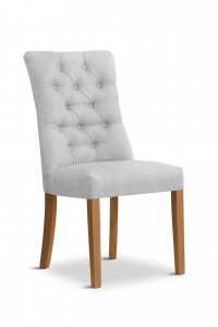 Scaun tapitat cu stofa si picioare din lemn, Lord Velvet Argintiu / Stejar, l51xA62xH100 cm