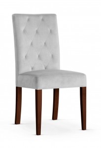 Scaun tapitat cu stofa si picioare din lemn, Orlando Argintiu / Nuc, l46xA65xH102 cm