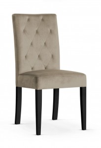 Scaun tapitat cu stofa si picioare din lemn, Orlando Bej / Negru, l46xA65xH102 cm