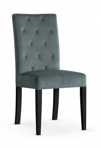 Scaun tapitat cu stofa si picioare din lemn, Orlando Gri / Negru, l46xA65xH102 cm