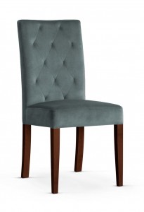 Scaun tapitat cu stofa si picioare din lemn, Orlando Gri / Nuc, l46xA65xH102 cm