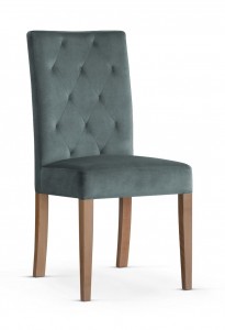 Scaun tapitat cu stofa si picioare din lemn, Orlando Gri / Stejar, l46xA65xH102 cm