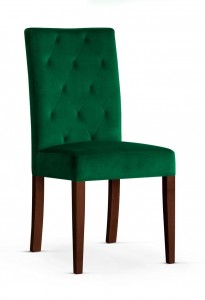 Scaun tapitat cu stofa si picioare din lemn, Orlando Verde / Nuc, l46xA65xH102 cm