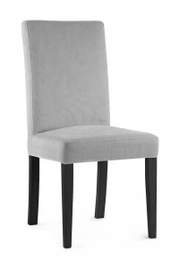 Scaun tapitat cu stofa si picioare din lemn, Willford Argintiu / Negru, l47xA60xH97 cm