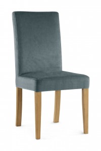 Scaun tapitat cu stofa si picioare din lemn, Willford Gri / Stejar, l47xA60xH97 cm