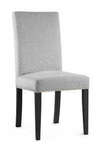 Scaun tapitat cu stofa si picioare din lemn, Willford II Argintiu / Negru, l47xA60xH97 cm