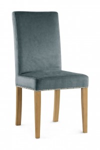 Scaun tapitat cu stofa si picioare din lemn, Willford II Gri / Stejar, l47xA60xH97 cm