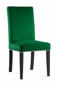 Scaun tapitat cu stofa si picioare din lemn, Willford II Verde / Negru, l47xA60xH97 cm
