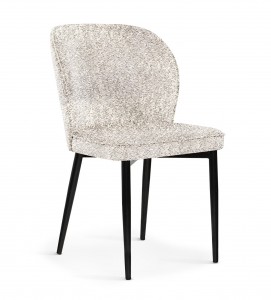 Scaun tapitat cu stofa si picioare metalice, Aine Catch Me 23 / Negru, l54xA60xH87 cm