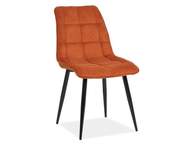 Scaun tapitat cu stofa si picioare metalice, Chase Caramiziu / Negru, l50xA58xH88 cm