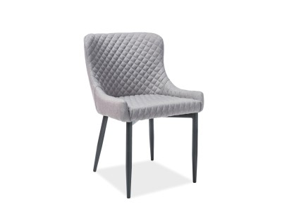 Scaun tapitat cu stofa si picioare metalice Colide B Gri / Negru, l51xA45xH84 cm
