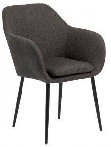 Scaun tapitat cu stofa si picioare metalice Emilia Antracit / Negru, l57xA61xH83 cm