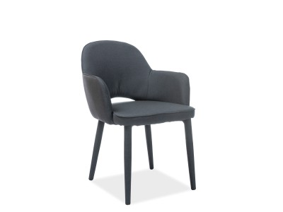 Scaun tapitat cu stofa si picioare metalice Randy Negru, l57xA50xH84 cm