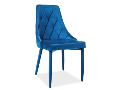 Scaun tapitat cu stofa si picioare metalice, Trisha Velvet Bleumarin, l49xA59xH89 cm