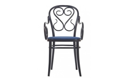 Scaun din lemn de fag, tapitat cu piele ecologica Classic 04 Wenge / Blue, l51,5xA59xH87 cm