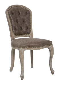 Scaun tapitat cu piele ecologica, cu picioare din lemn Manchester Maro, l53xA63xH97 cm