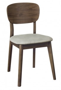 Scaun tapitat din lemn de fag si nuc, Oslo Walnut OS17-2