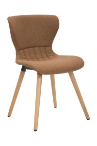 Scaun tapitat cu stofa, cu picioare din lemn New Mexico Maro, l45xA50,5xH78,5 cm