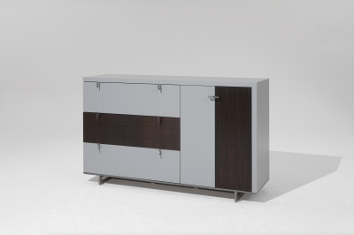 Comoda din furnir de nuc Form II, l160xA45xH101,5 cm