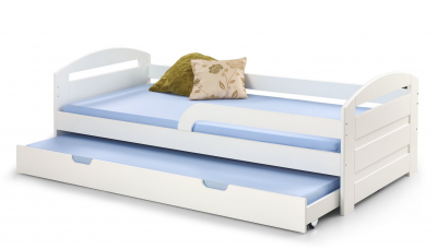 Pat din MDF cu sertar, pentru copii Natalya 2 Alb, 200 x 90 cm