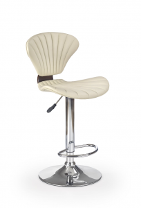 Scaun de bar tapitat cu piele ecologica Hoku-65 Cream