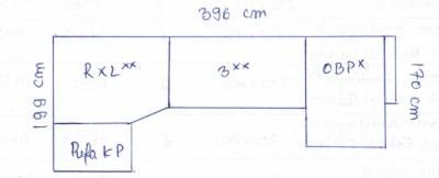 Coltar Fix, cu Sezlong pe Dreapta, Dionisia, l396xA199xH87 cm - Tapitat cu MONOLITH 20, Legs Black