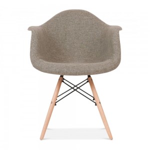 Scaun tapitat cu stofa si picioare de lemn Orsay Grey, l62xA57xH83 cm