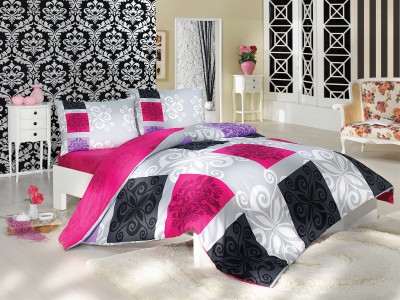 Lenjerie de pat Ranforce Sedef V1 Fuchsia