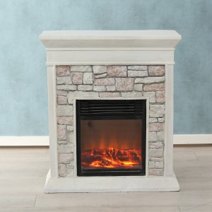 Semineu electric decorativ Basko Alb / Bej, l68xA29xH79 cm