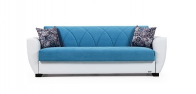 Canapea extensibila cu lada de depozitare, 3 locuri Sempati Albastru K3, l230xA71xH83 cm