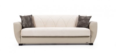 Canapea extensibila cu lada de depozitare, 3 locuri Sempati Bej deschis K4, l230xA71xH83 cm