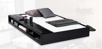 Sertar Pat din pal, pentru tineret Dark Metal Black / Graphite, l194xA121xH26 cm