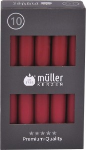 Set 10 Lumanari cilindrice Premium Visiniu, Ø2,2xH17,5 cm