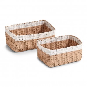 Set 2 cosuri pentru depozitare, Natural White Paper