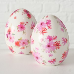 Set 2 decoratiuni din dolomita Rosella Alb / Roz, Modele Asortate, Ø9xH11 cm