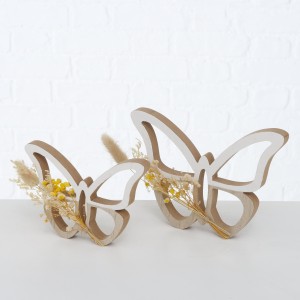 Set 2 decoratiuni din MDF, Adina Natural / Multicolor, L26xl5xH16 cm / L18xl4xH14 cm