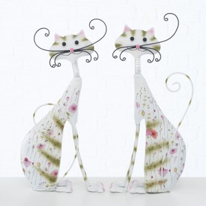 Set 2 decoratiuni din metal Babette Multicolor, L25xl11xH51 cm