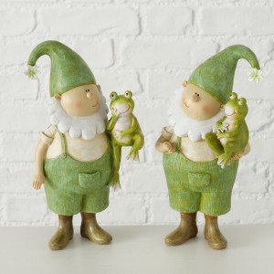 Set 2 decoratiuni din polirasina Jolly Verde / Multicolor, Modele Asortate, L10xl15xH26 cm